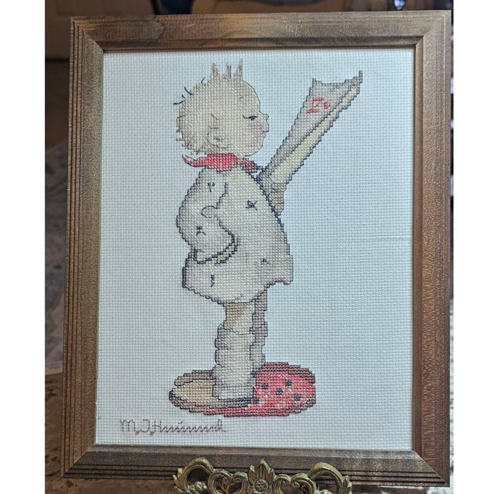 Cross Stitch title "The Poet," artwork licensed M.J. Hummel, Baby Nursery